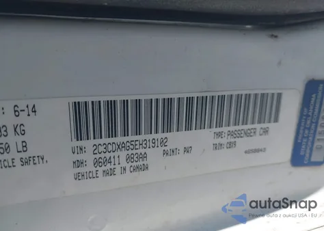 2014 Dodge Charger Police from USA, damaged, VIN 2C3CDXAG5EH319102